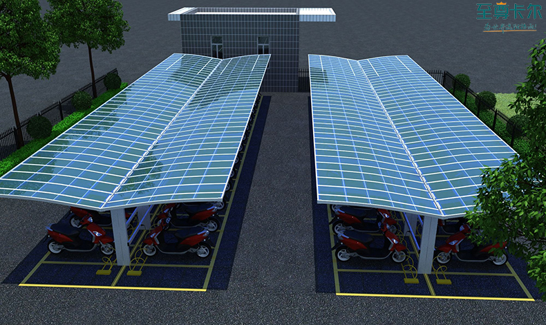 北京充電車棚圖片？安裝電動(dòng)車車棚？